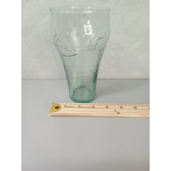 Vintage 16 oz Coca-Cola Glass Pebbled Dimpled Textured Georgia Green COKE - Picture 7 of 7